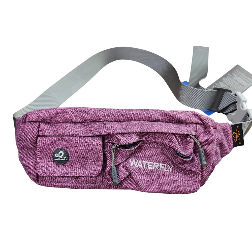 Waterfly Fanny Pack Heather Purple Nylon Waist Bag NWT Adjustable Travel Hiking